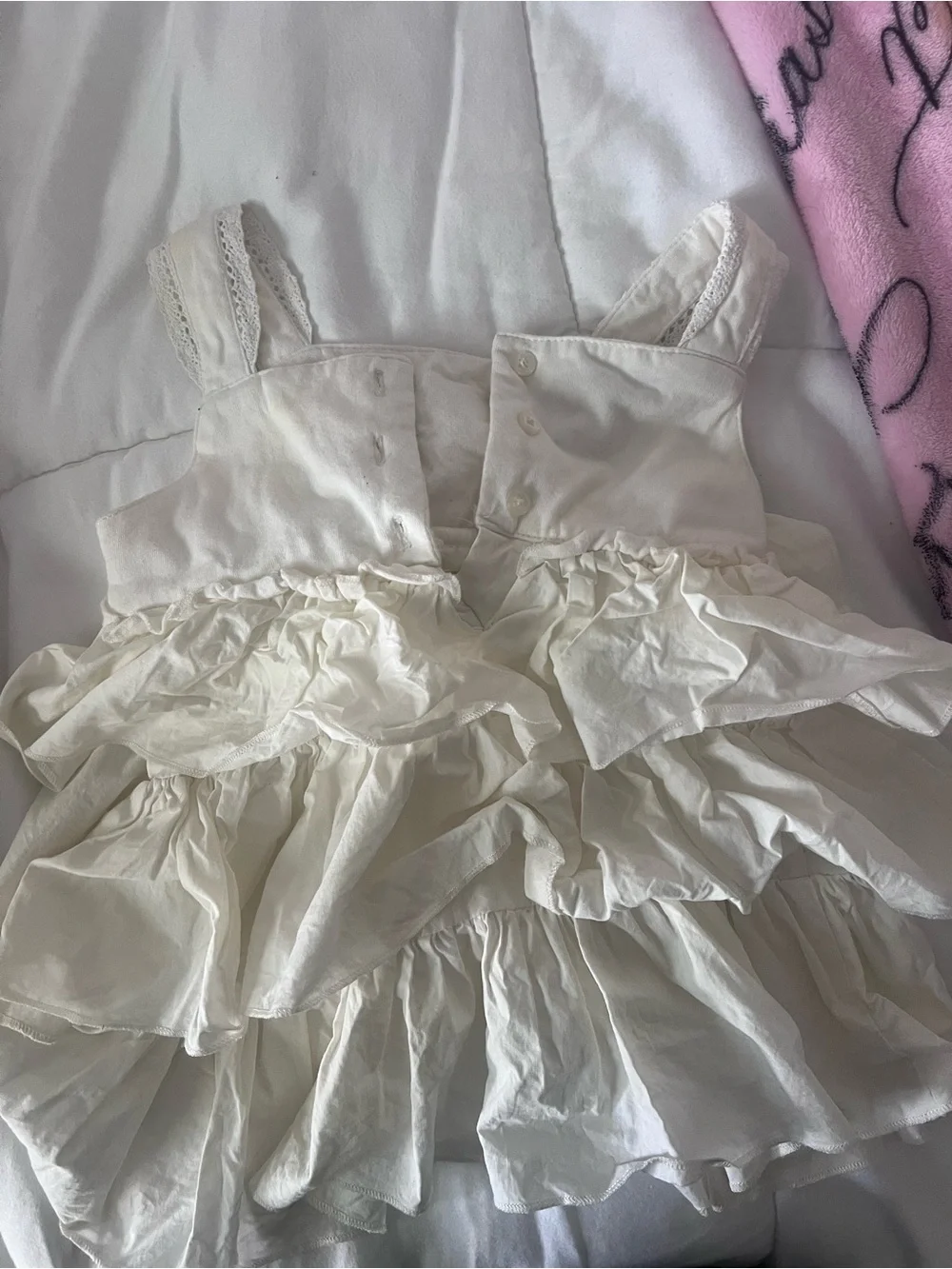 Calvin Klein Jeans White Ruffle Dress